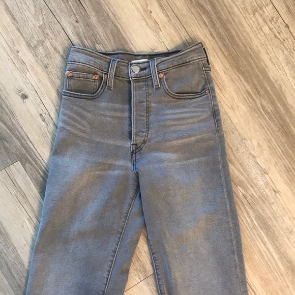 Levi’s Ribcage Straight Ankle Jeans | Size 24 | Gray | High Rise - Picture 2 of 15